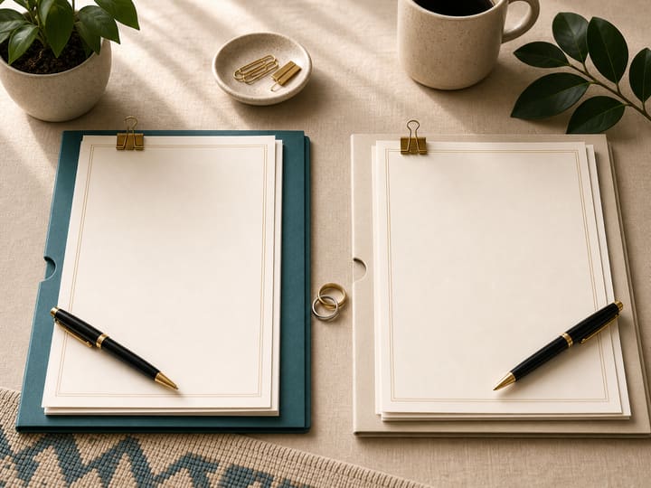 Two distinct document folders for a separation-of-property guide
